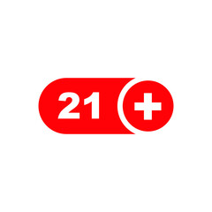 21 plus warning icon design vector illustration