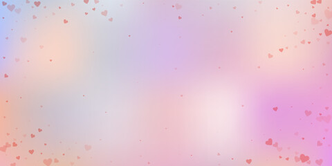 Red heart love confettis. Valentine's day vignette