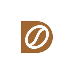 letter D coffee bean logo design