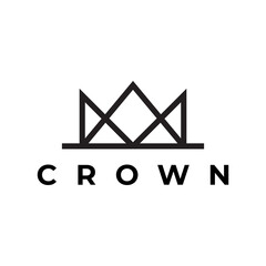 Fototapeta premium queen king prince crown line logo design