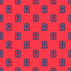 Blue line Psychology icon isolated seamless pattern on red background. Psi symbol. Mental health concept, psychoanalysis analysis and psychotherapy. Vector