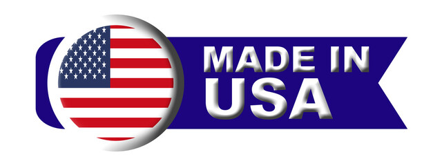 Made in Usa Circular Flag Concept - 3D Illustration