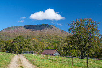 牧舎と黒姫山
