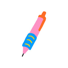 Colorful pen vector illustration in flat color design