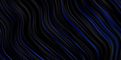 Dark BLUE vector background with wry lines. Colorful illustration in abstract style with bent lines. Smart design for your promotions.