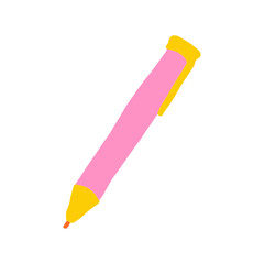 Colorful pen vector illustration in flat color design