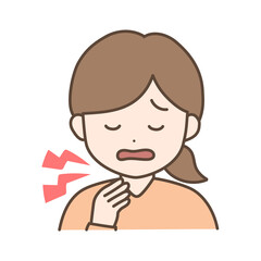 表情　のどの痛み　症状