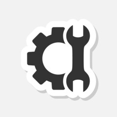 Repair tools icon sticker isolated on white background 