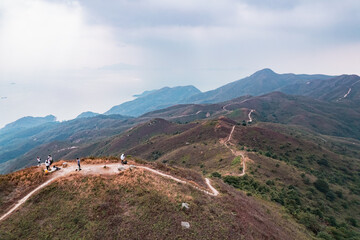 Fototapeta na wymiar relaxing hike path in Ling Wui Shan, Lantau Island, Hong Kong