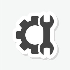 Repair tools icon sticker isolated on white background 