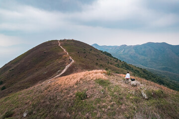 Fototapeta na wymiar relaxing hike path in Ling Wui Shan, Lantau Island, Hong Kong