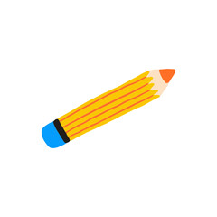 Pencil vector illustration in flat color design