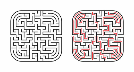 Abstract maze / labyrinth with entry and exit. Vector labyrinth 294.