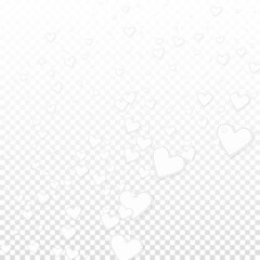 White heart love confettis. Valentine's day corner