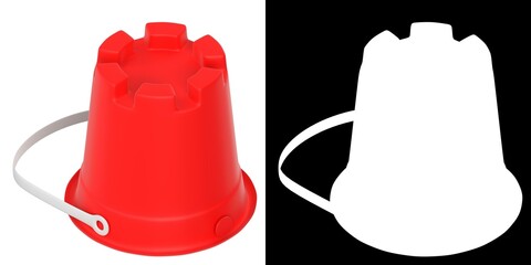 3D rendering illustration of a sand tower bucket