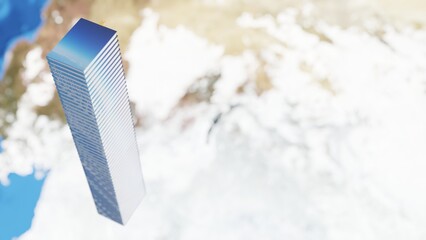 3d illustration of blue books.