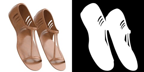 3D rendering illustration of sandals