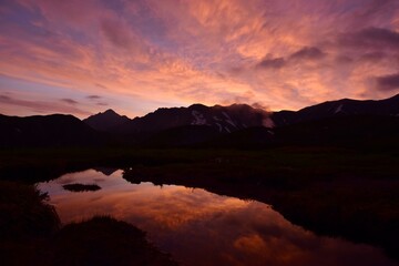 夜明けの北アルプス 立山連峰