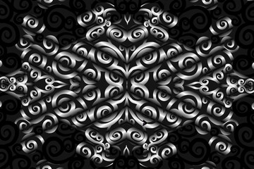 seamless colourful caleidoscope gradient flower art pattern of indonesian traditional tenun batik ethnic dayak ornament for wallpaper ads background sticker or clothing