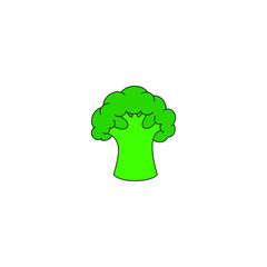 Broccoli, vector illustration, flat line 