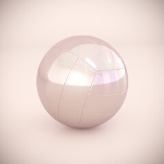 3d rendering of a metal volleyball ball on a white background