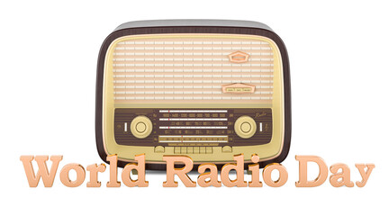 World Radio Day, concept. 3D rendering