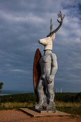 sculpture for surfboarding in Nazare, Portugal