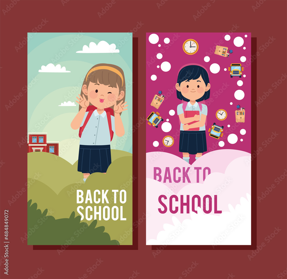 Wall mural back to school labels