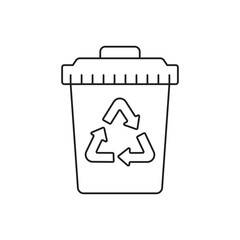 Recycle Bin trash icon line style icon, style isolated on white background