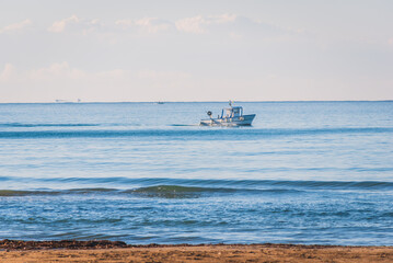 Obraz premium Panorama of Mediterranean Sea from Donnalucata, Scicli, Ragusa, Sicily, Italy, Europe