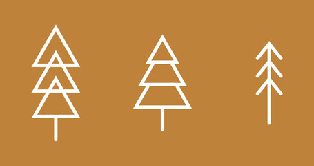 Fototapeta premium A set of abstract geometric figures in the shape of a fir tree.
