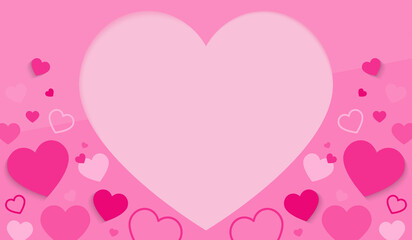 love with heart pink abstract background.