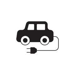 Car clean energy icon in black flat glyph, filled style isolated on white background