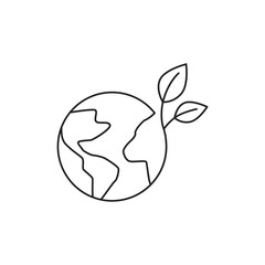 a tree that grows on the earth icon line style icon, style isolated on white background