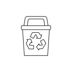 Recycle Bin trash icon line style icon, style isolated on white background