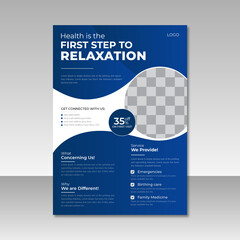 Corporate Health care cover template design for a report and medical brochure cover design layout background, vector template in A4 size for print