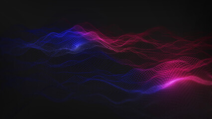 abstract waves made of particles 3d render