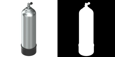 3D rendering illustration of a scuba diving tank
