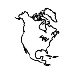 map of north america. map concept north america vector sketch