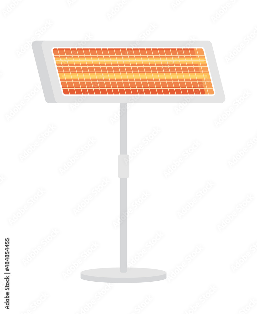 Poster heater lamp semi flat color vector object. realistic item on white. electrical device for heating in