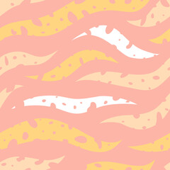 Colorfull holey waves print seamless pattern. Design for fabric, wallpaper, cover and other. Vector background. 