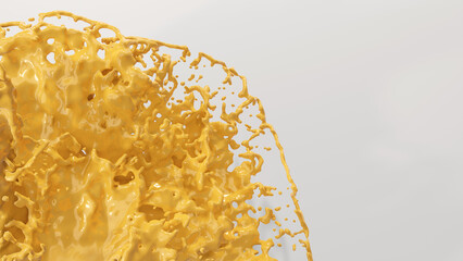 Explosion And Spread Of Yellow Paint, Suitable To Use As Background
