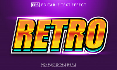 Modern retro editable text effect