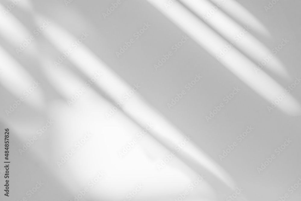 Poster gray window shadow and light blur abstract background on white wall, shadow overlay effect