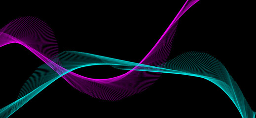 abstract wave lines on black background