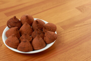 Chocolates made from dark chocolate. 