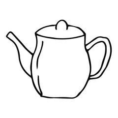 Teapot vector illustration, hand drawing doodle
