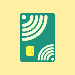 Prepaid Card Cartoon Flat Vector Illustration