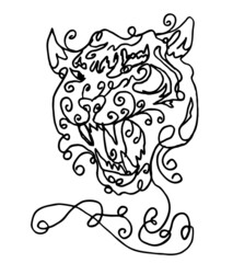 Tattoo tribal wild cats tiger graphic design vector art