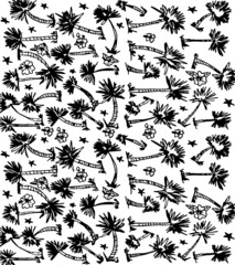 palm leaf plates graphic design vector art